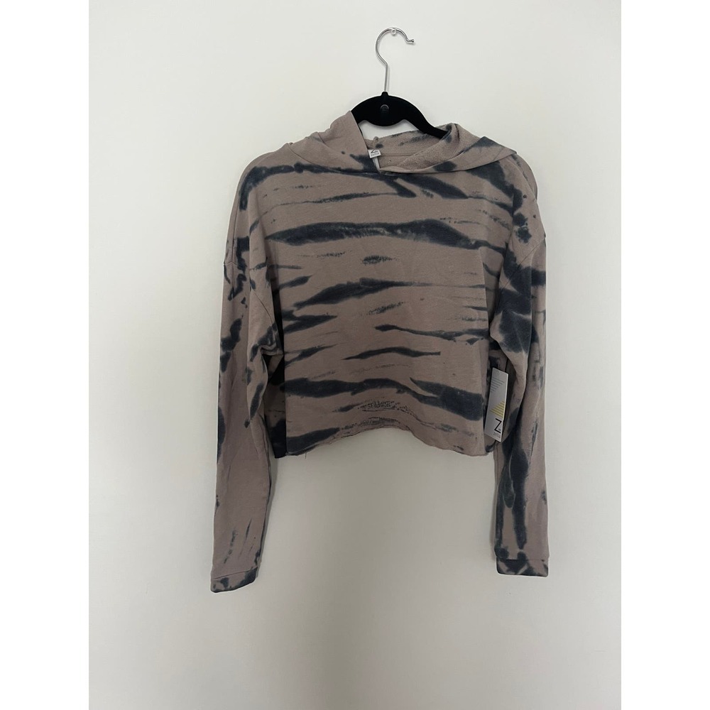 Zella Tie-Dye Crew Neck Sweater - Black and Tan